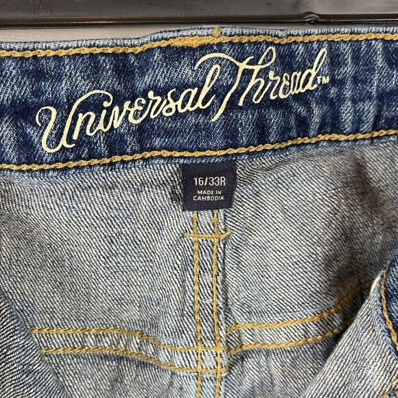 Universal Thread Women Blue Straight leg High Rise Denim Jeans 16/33R - Picture 3 of 8